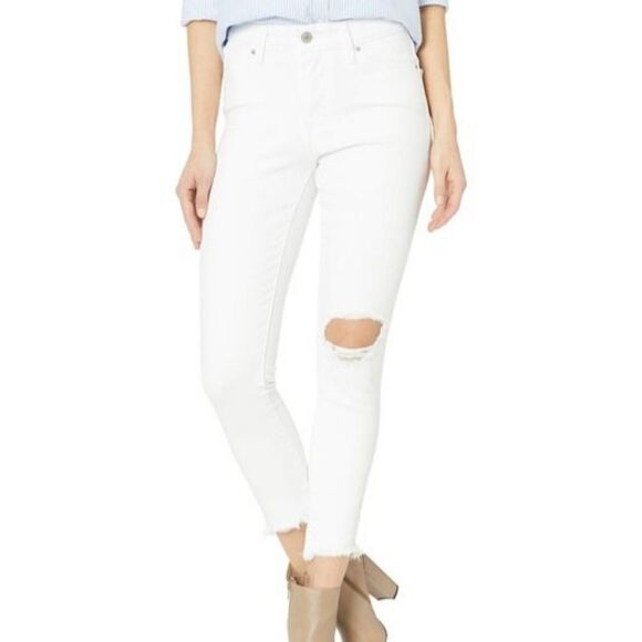 Levi's 721 High-Rise Skinny Ankle Jeans White New 24 33 - Picture 2 of 8